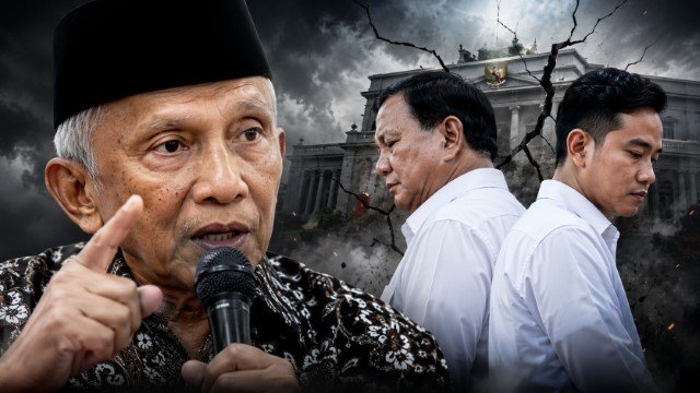 NGERI! Amien Rais Ramal Prabowo-Gibran Bakal Ambruk Sekaligus, Kasus Besar Ini Disebut Jadi Pemicu Utamanya