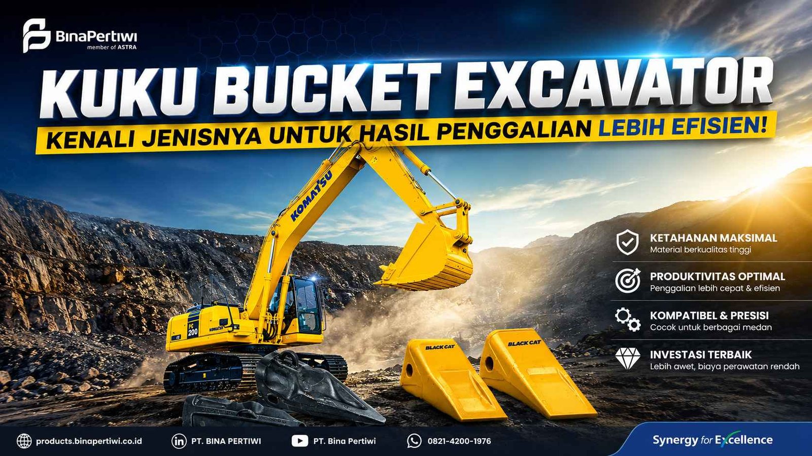 Panduan Memilih Tipe Kuku Bucket yang Tepat Berdasarkan Kondisi Material dan Medan Kerja