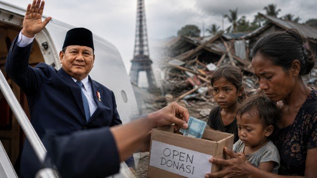 Prabowo Disentil Ke Paris Pakai APBN, Tapi Korban Gempa NTT Malah Open Donasi!