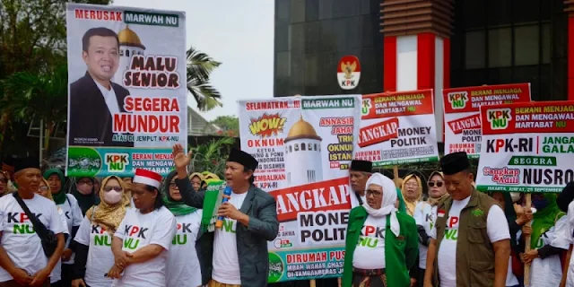 Massa NU Kepung Gedung KPK: Desak Penyidik Segera Tangkap Nusron Wahid!